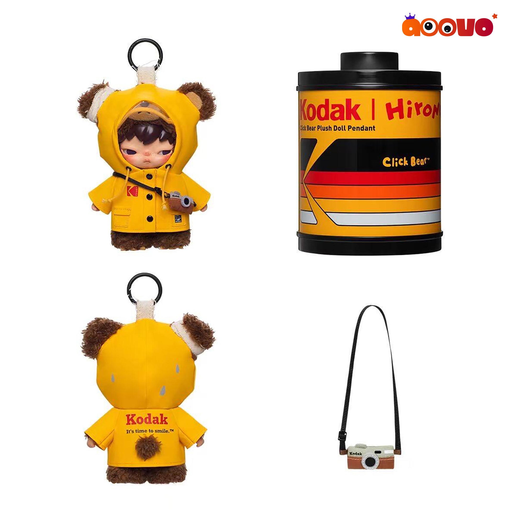 Hirono × Kodak Click Bear Plush Doll Pendant