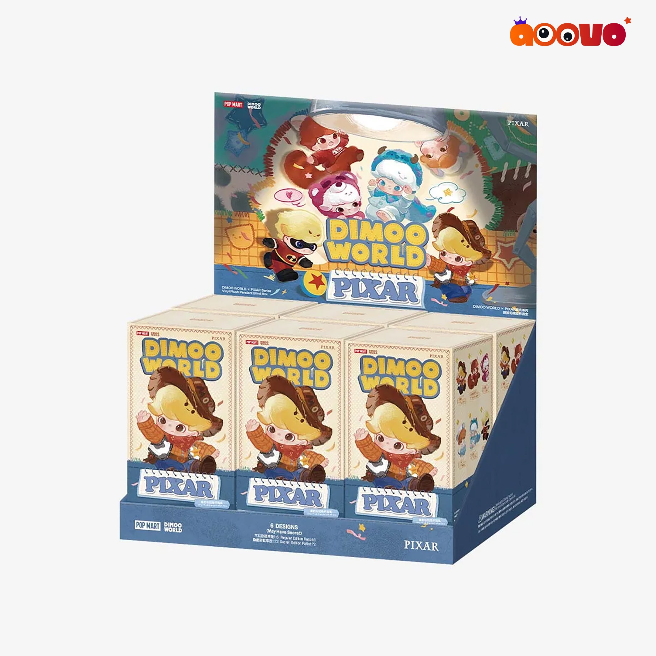 DIMOO WORLD × PIXAR Series Vinyl Plush Pendant Blind Box