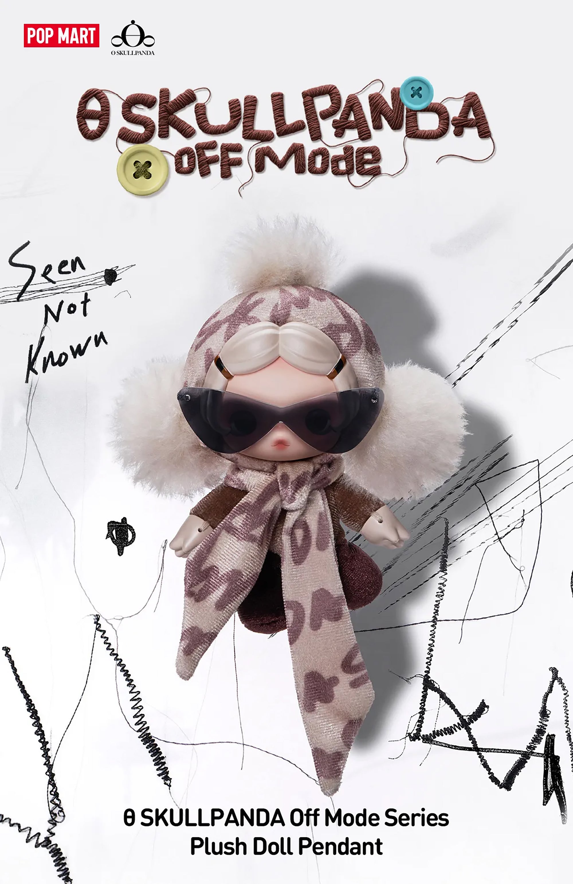 θ SKULLPANDA Off Mode Series Plush Doll Pendant Blind Box