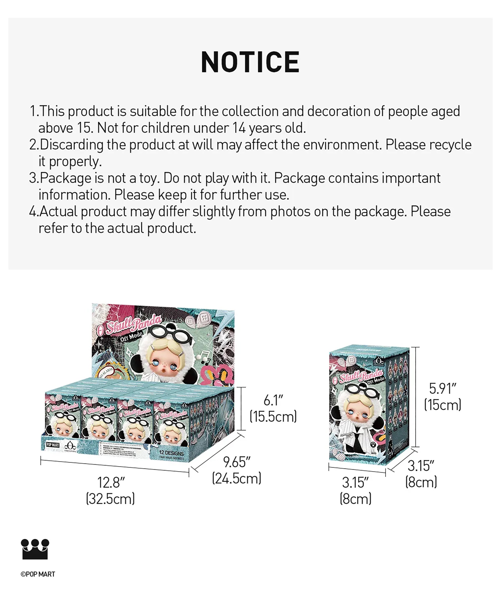θ SKULLPANDA Off Mode Series Plush Doll Pendant Blind Box