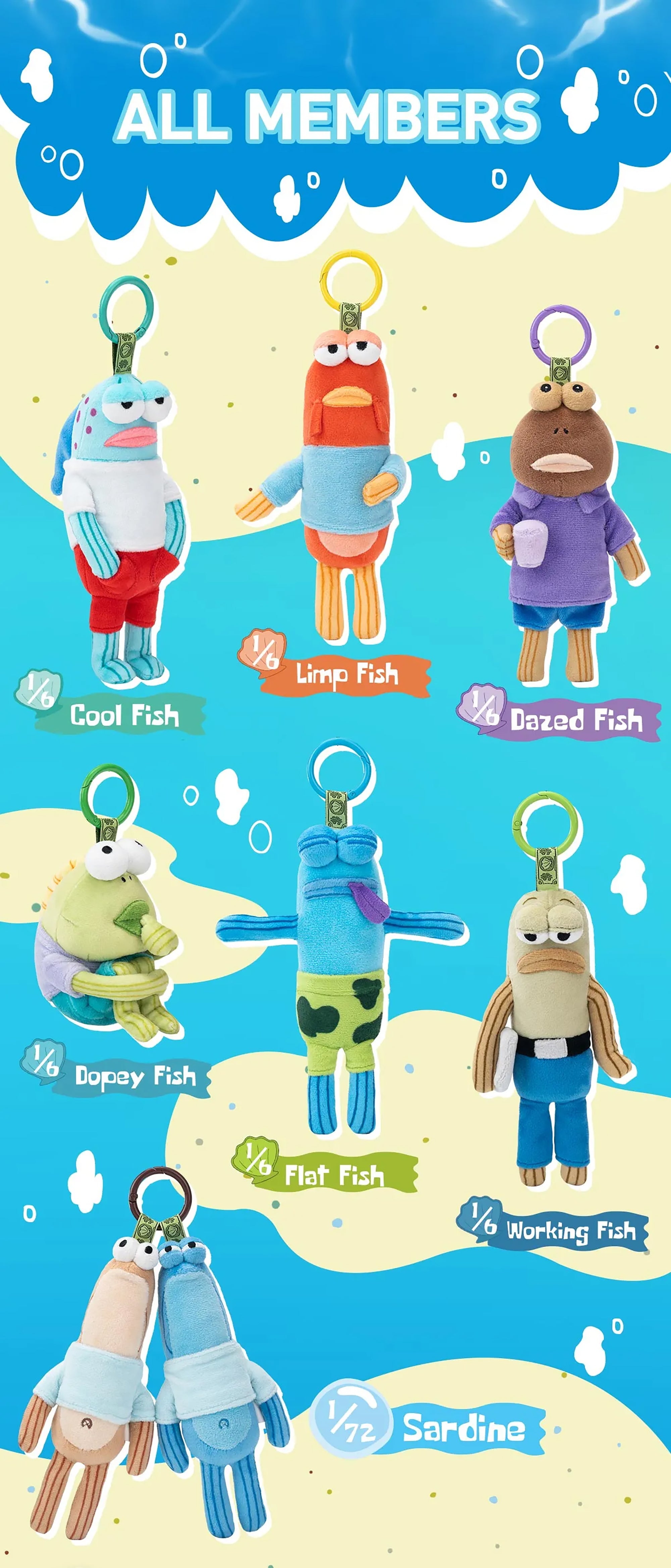 POP MART Bikini Bottom Buddies Whimsical Plush Pendant Blind Box