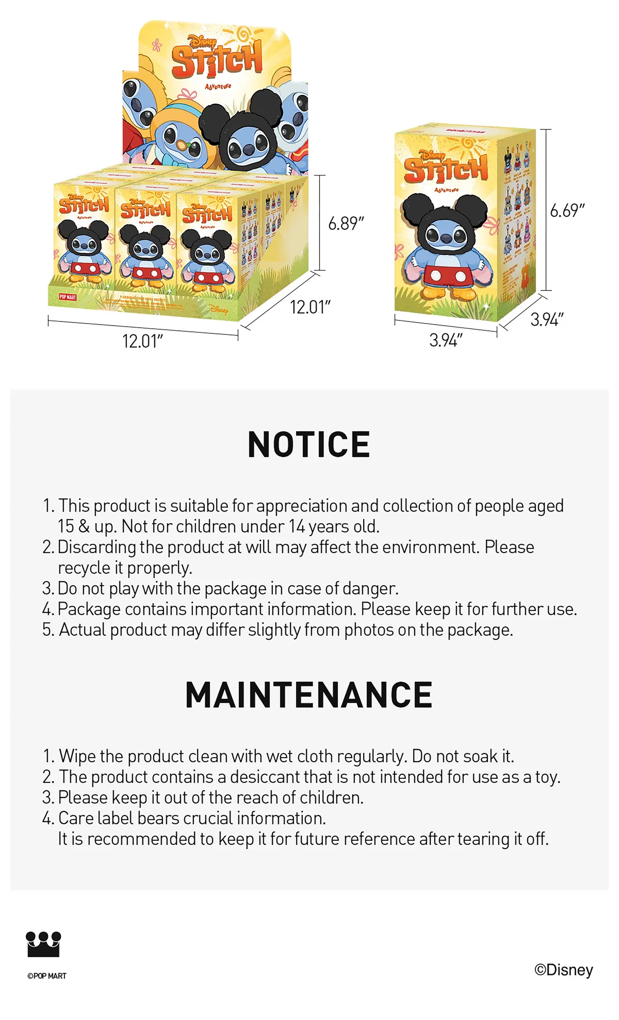 POP MART Stitch Adventure Series Vinyl Plush Pendant Blind Box