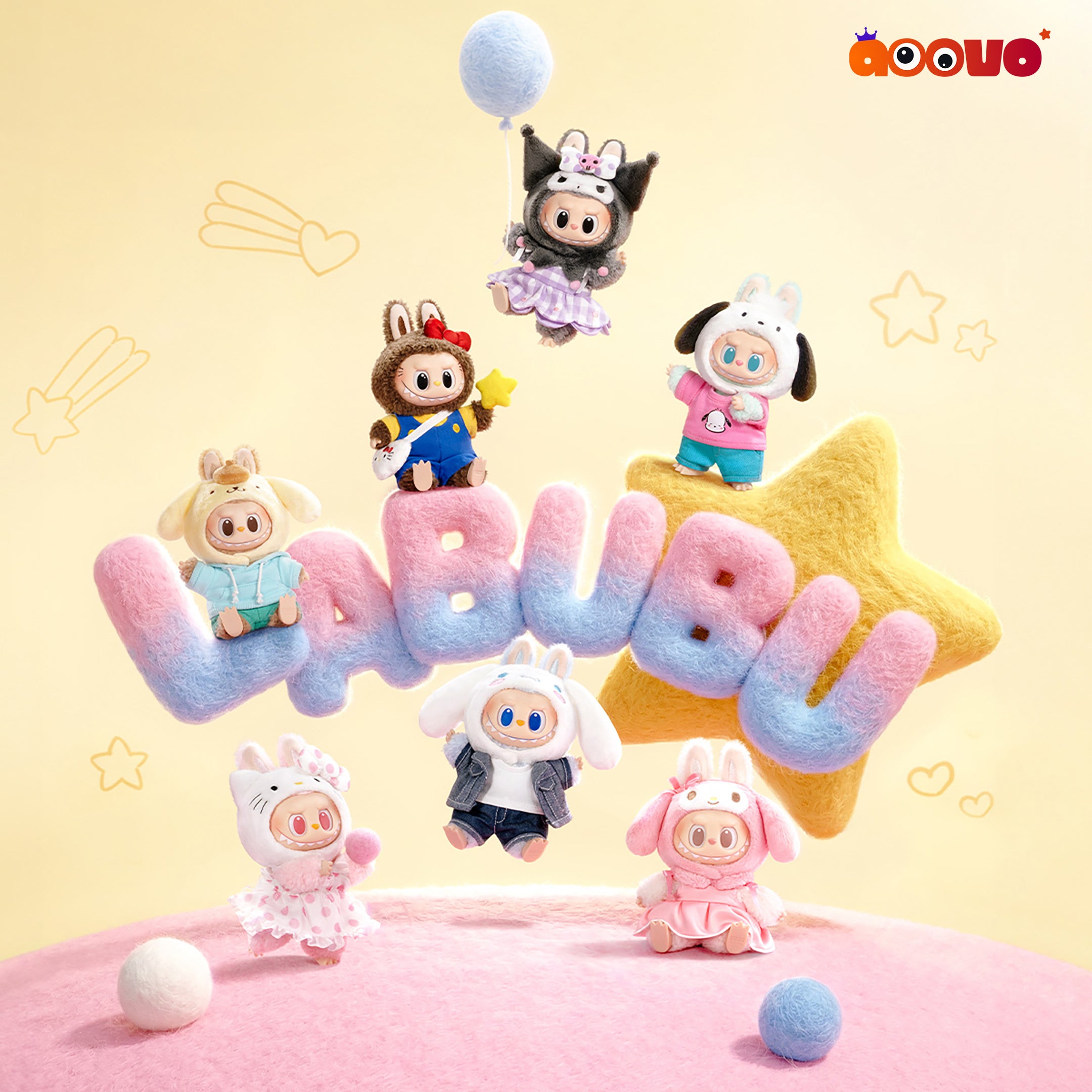 THE MONSTERS (Labubu) x Hello Kitty and Friends Series Vinyl Plush Pendant Blind Box