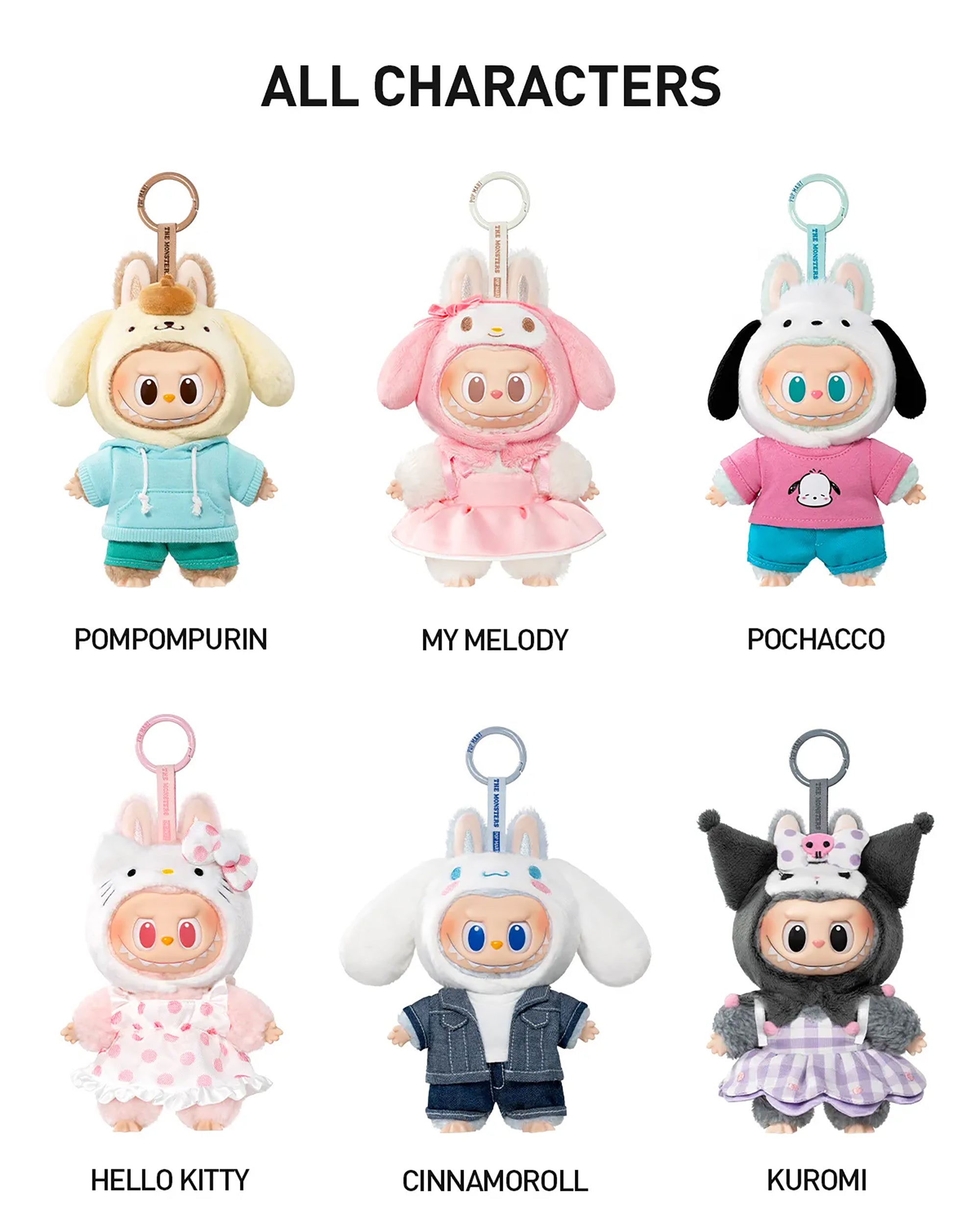 THE MONSTERS (Labubu) x Hello Kitty and Friends Series Vinyl Plush Pendant Blind Box