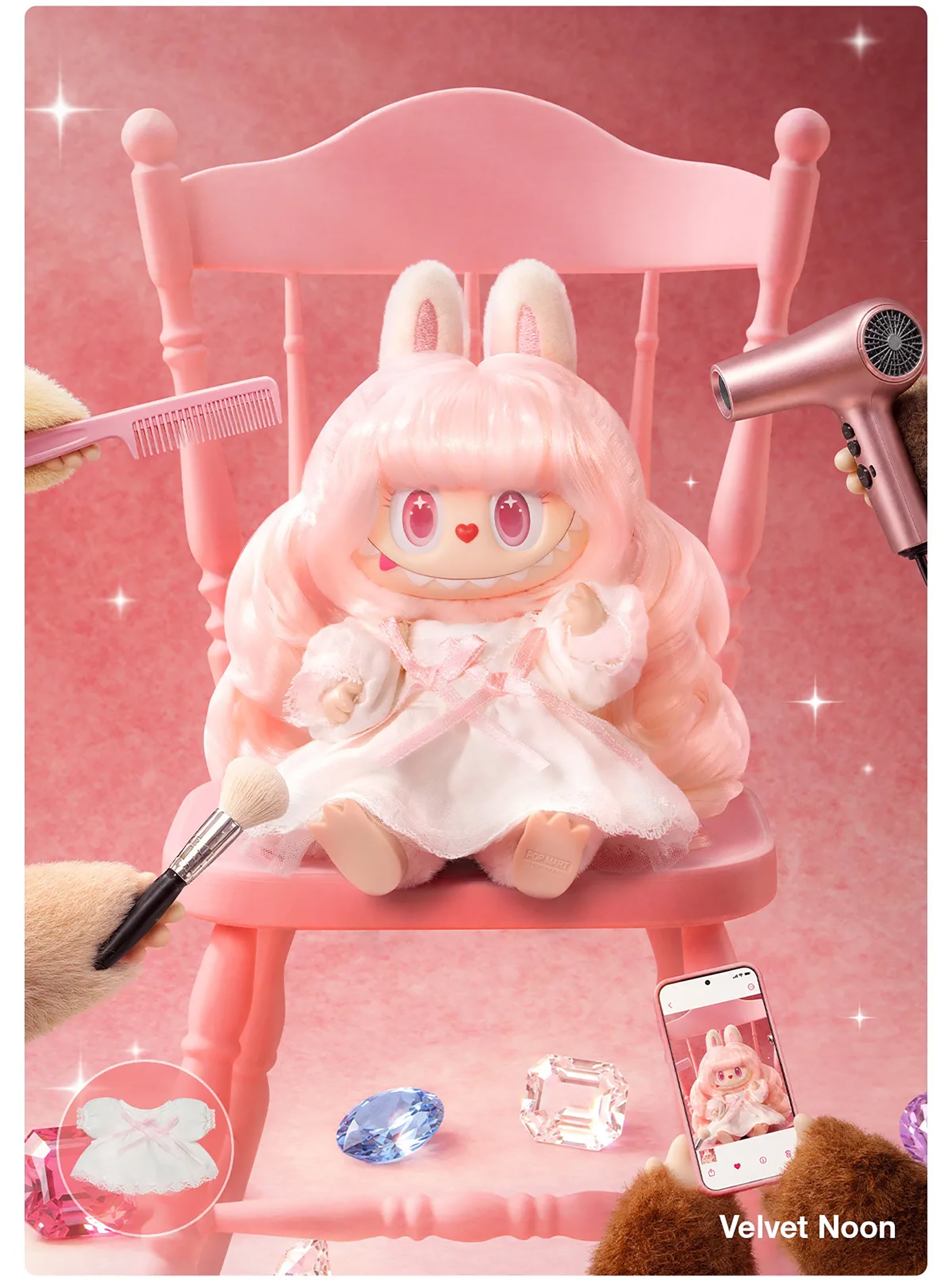 THE MONSTERS (Labubu) Hair Salon Vinyl Plush Pendant Blind Box | Aoovo
