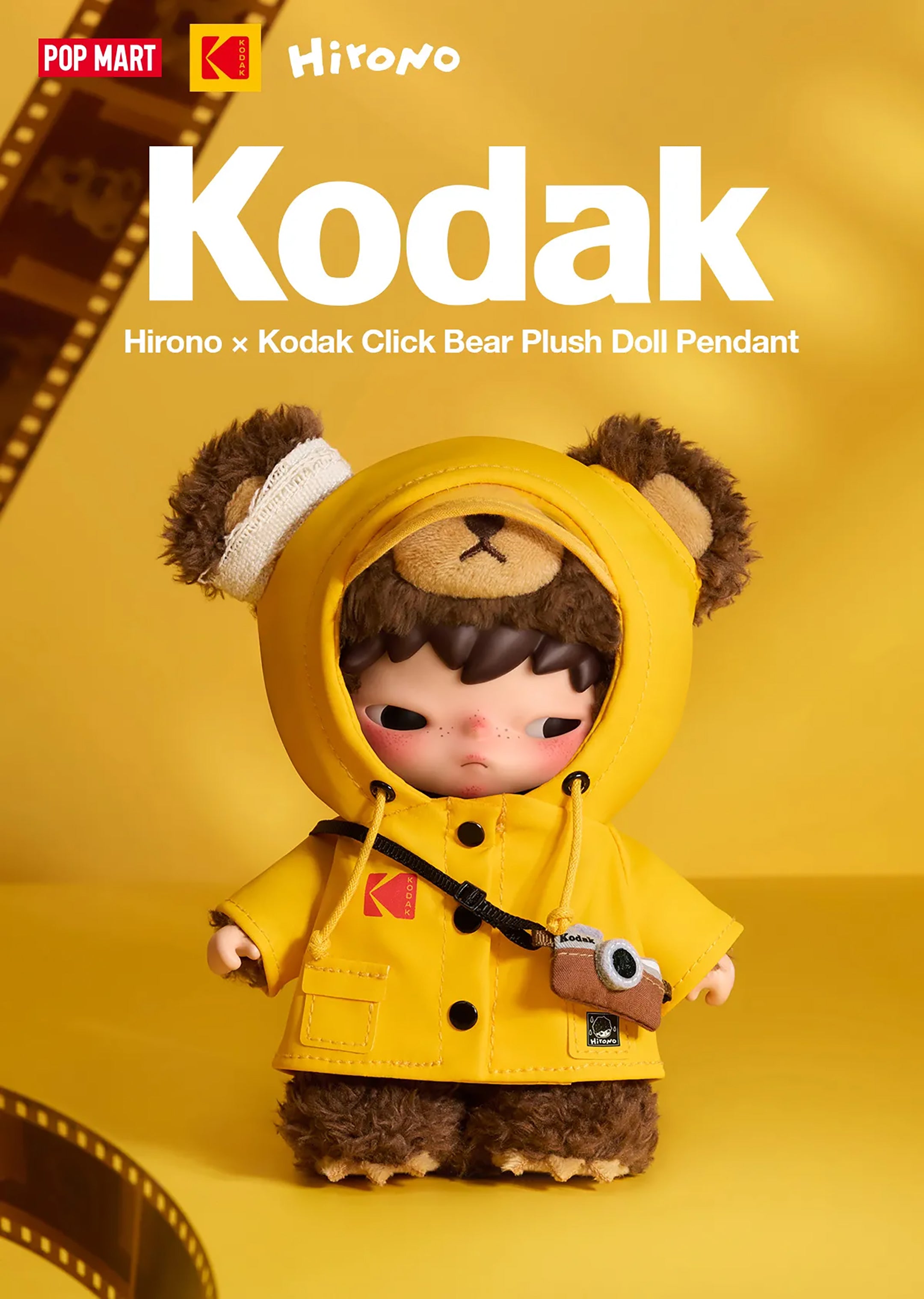 Hirono × Kodak Click Bear Plush Doll Pendant | Aoovo