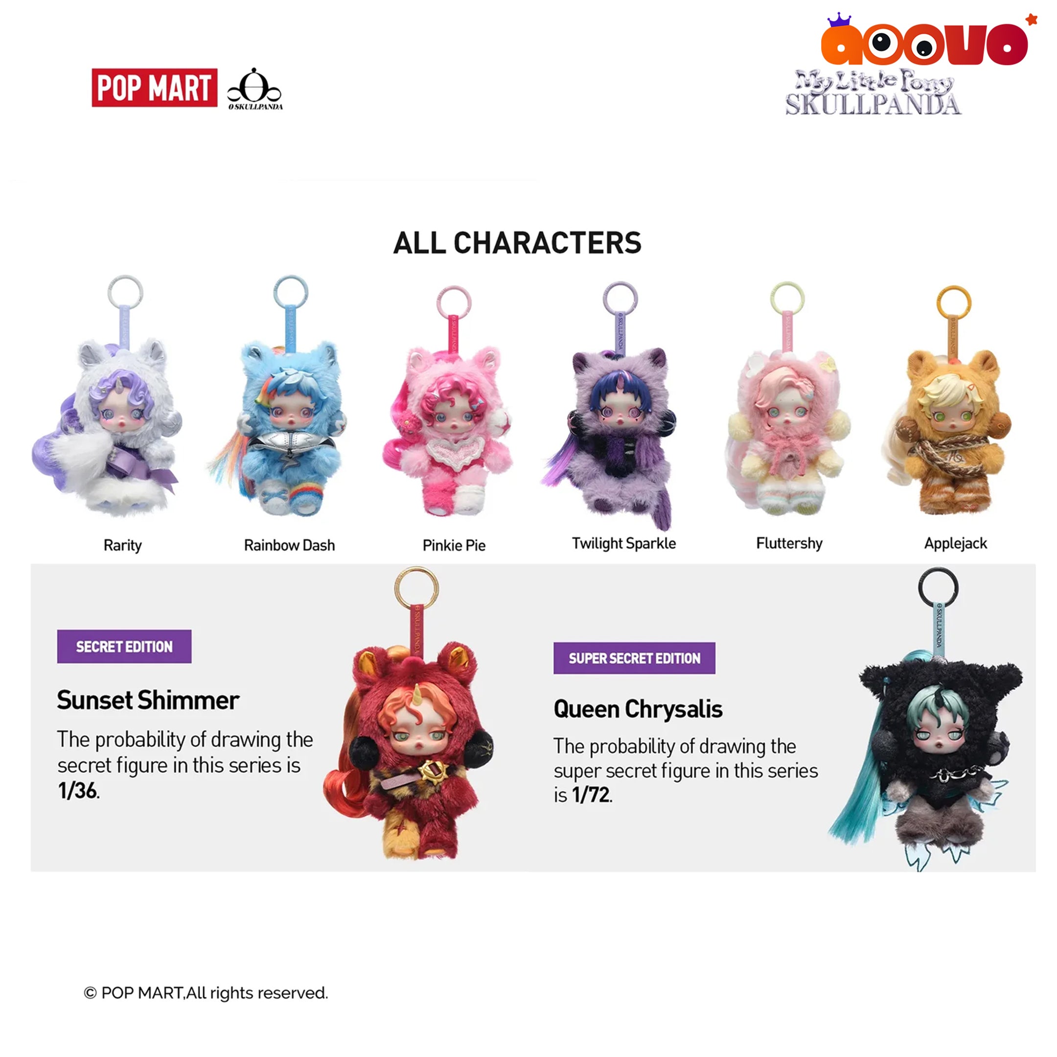 SKULLPANDA × My Little Pony Series Plush Doll Pendant Blind Box